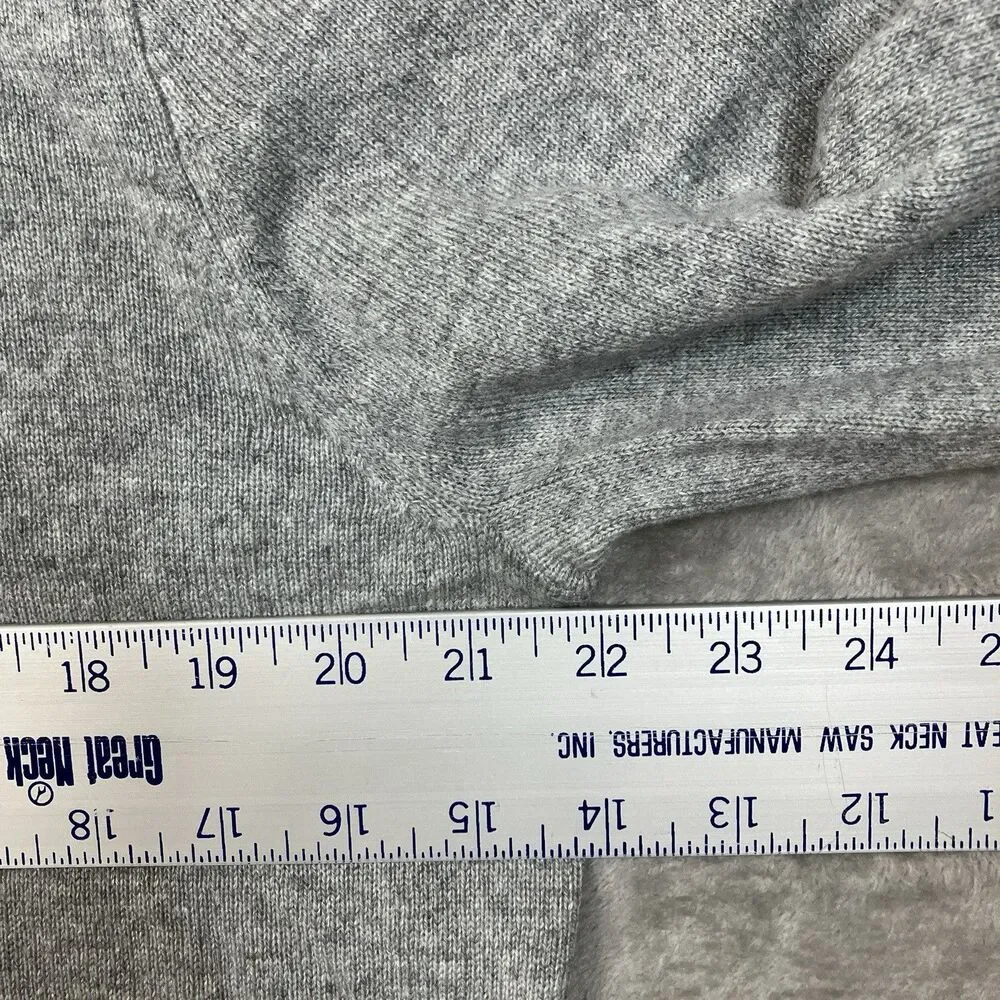 J Crew Cashmere Hoodie Mens L Gray Waffle Knit Minimalist Luxury Sweater BC474